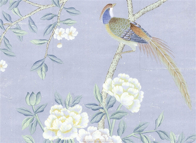 Bella Birds & Blossoms Light Lavendar by Et Cie Wall Panels - Designer Wallcoverings and Fabrics