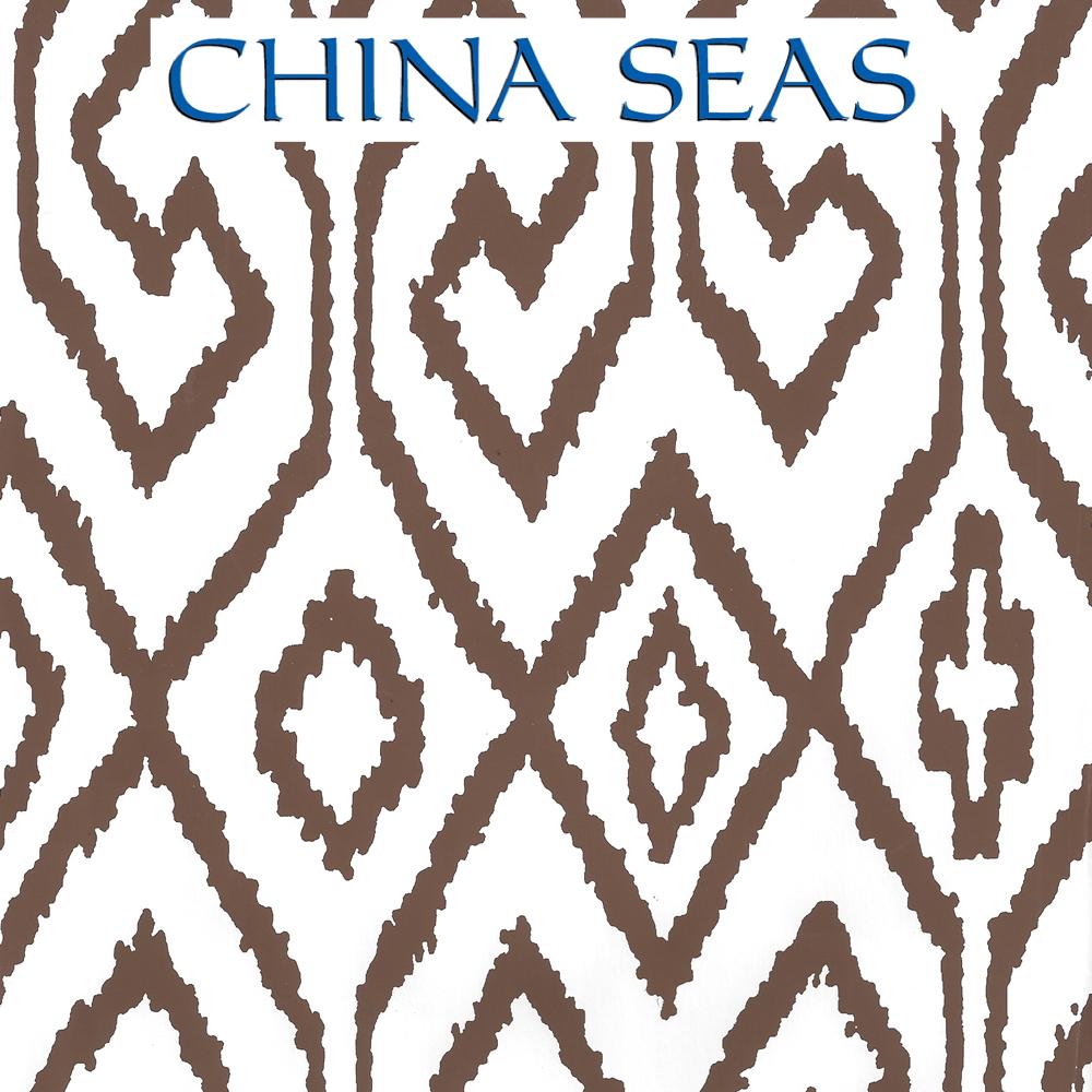 Aqua IV Brown on White Screen Printed Wallpaper | China Seas