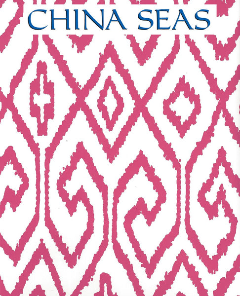 Aqua IV Magenta on White Screen Printed Wallpaper | China Seas