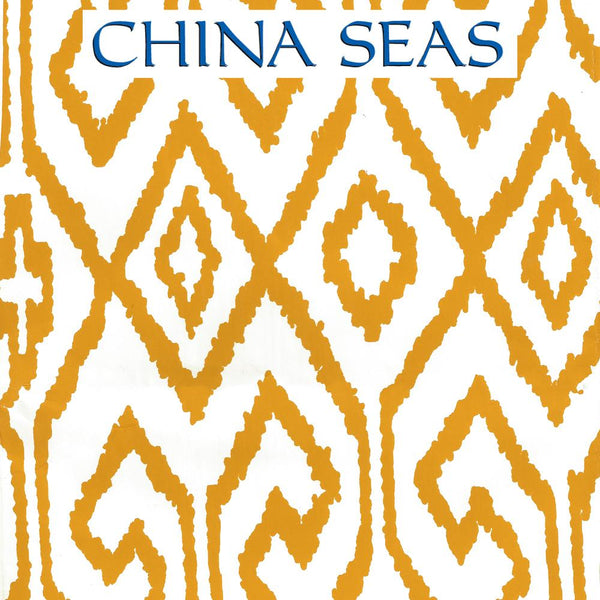 Aqua IV Yellow on White Screen Printed Wallpaper | China Seas