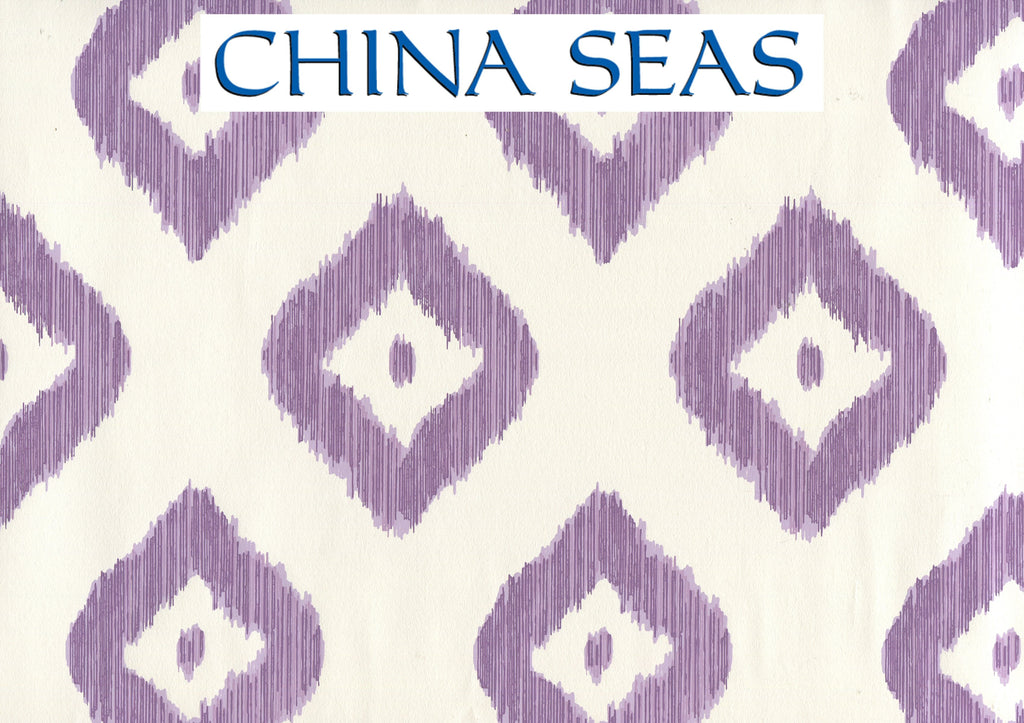 Bali Diamond Lilac on Almost White Screen Printed Wallpaper | China Seas