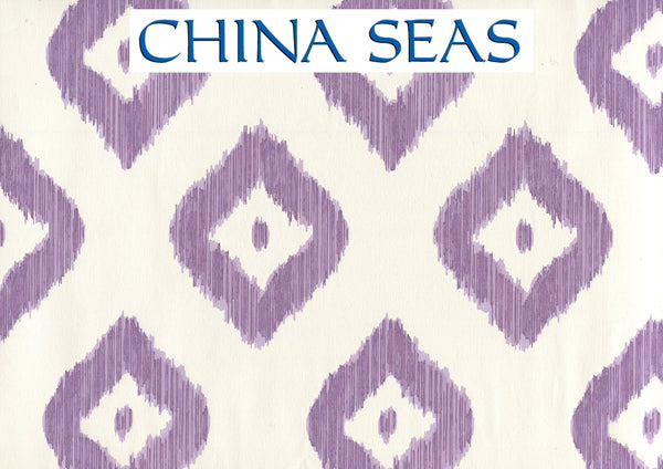 Bali Diamond Lilac on Almost White Screen Printed Wallpaper | China Seas