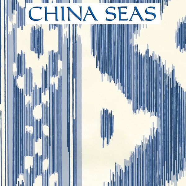 Bali Hai Blues on Off White Screen Printed Wallpaper | China Seas