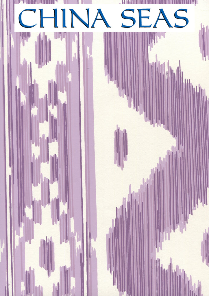 Bali Hai Purple on Almost White Screen Printed Wallpaper | China Seas