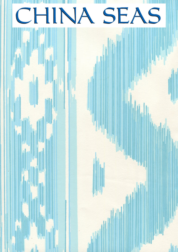 Bali Hai Turquoise on Almost White Screen Printed Wallpaper | China Seas