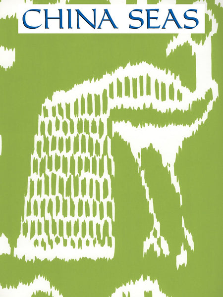 Bali II Lime Green on White Screen Printed Wallpaper | China Seas