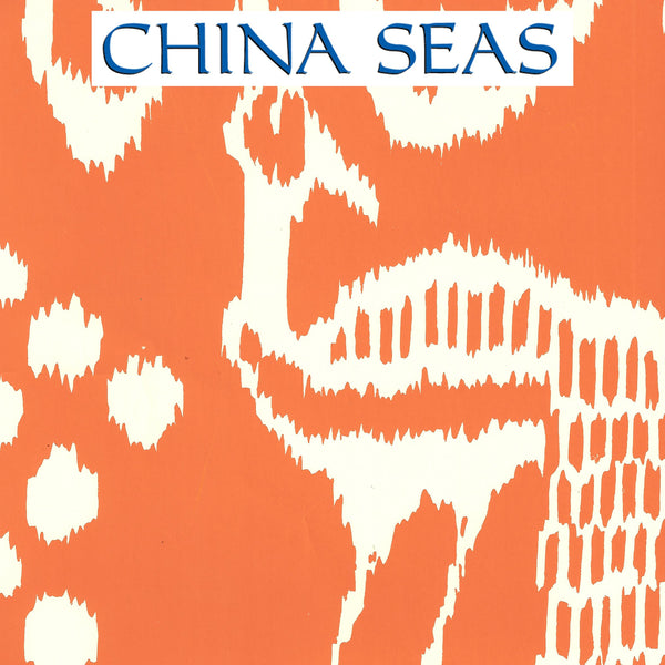 Bali II Orange on Off White Screen Printed Wallpaper | China Seas