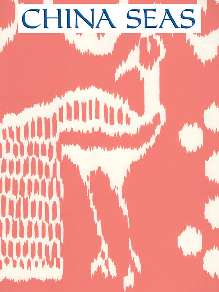 Bali II Salmon II on Almost White Screen Printed Wallpaper | China Seas
