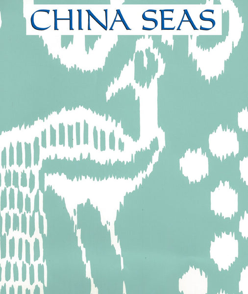 Bali II Turquoise on Almost White Screen Printed Wallpaper | China Seas