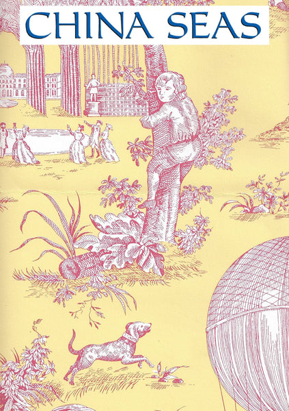 Ballon de Gonesse Fuschia Citron Screen Printed Wallpaper | China Seas