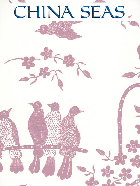 Birds Lilac Lilac on White Screen Printed Wallpaper | China Seas