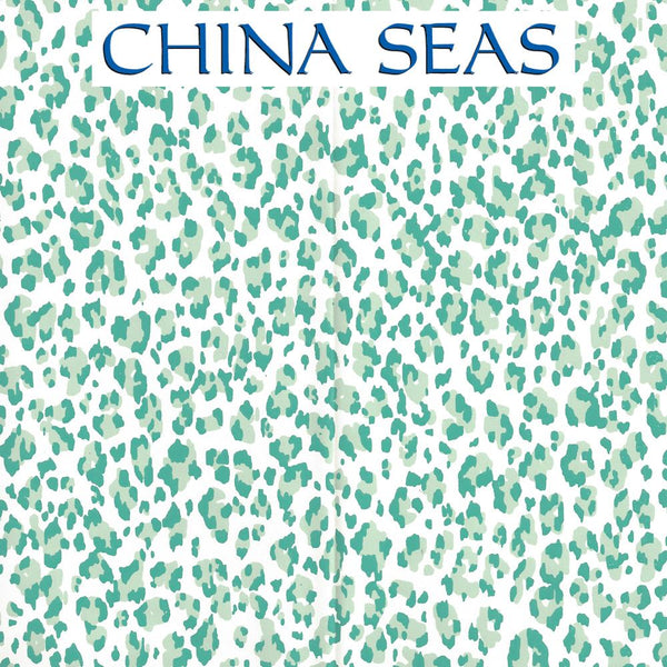 Bonaparte Aqua Dark Aqua Almost White Screen Printed Wallpaper | China Seas