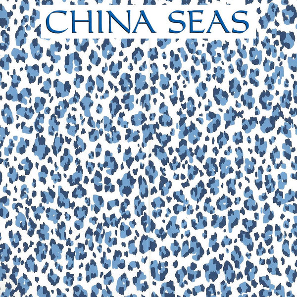 Bonaparte French Blue Navy Almost White Screen Printed Wallpaper | China Seas