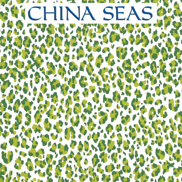 Bonaparte Lime Forest Green Almost White Screen Printed Wallpaper | China Seas