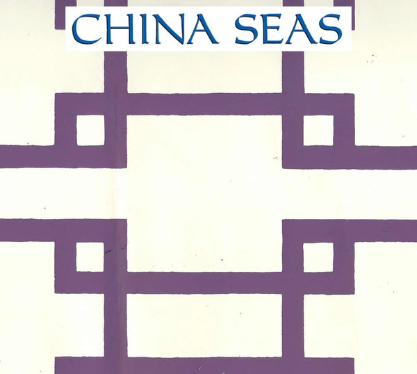 Brighton Wallpaper Purple on Off White Paper Screen Printed Wallpaper | China Seas