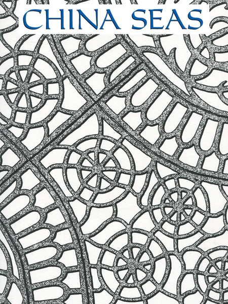 Camelot Black_on_white Screen Printed Wallpaper | China Seas