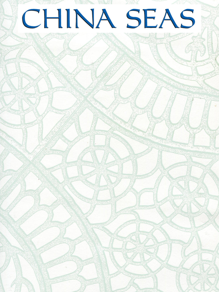Camelot Pale_Green_on_White Screen Printed Wallpaper | China Seas