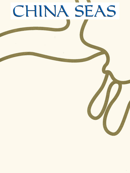 Capri Gold_Metallic_on_Off_White Screen Printed Wallpaper | China Seas