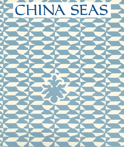 Carlo II Denim Blue on Off White Screen Printed Wallpaper | China Seas