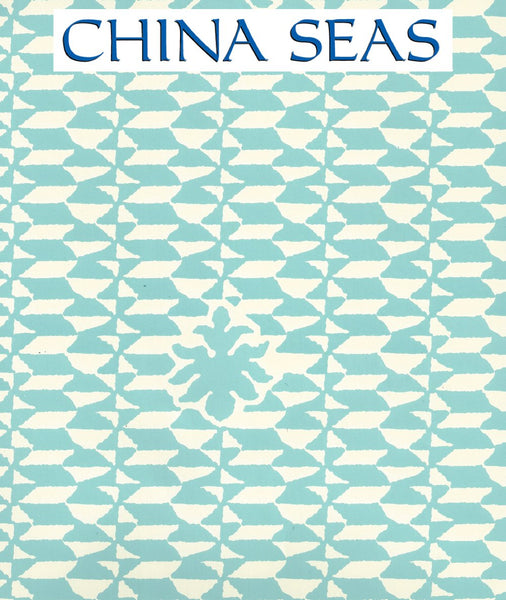 Carlo II Venice Blue on Off White Screen Printed Wallpaper | China Seas
