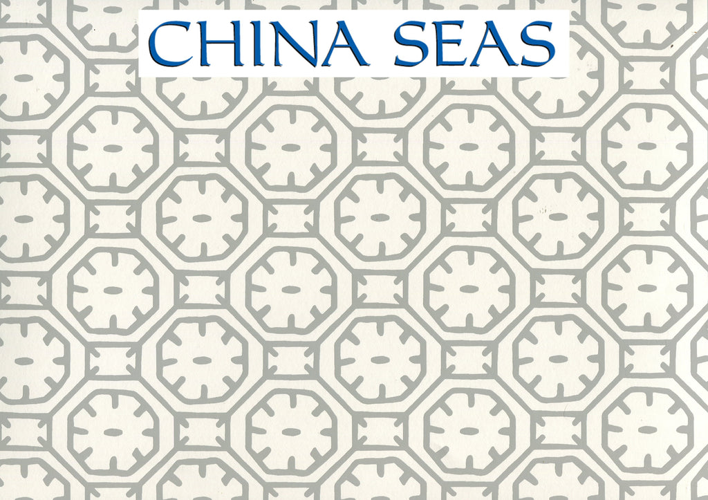 Ceylon Batik Gray on Almost White Screen Printed Wallpaper | China Seas