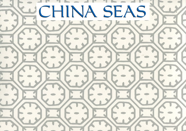 Ceylon Batik Gray on Almost White Screen Printed Wallpaper | China Seas