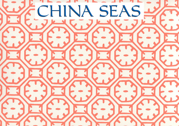 Ceylon Batik Navy on Almost White Screen Printed Wallpaper | China Seas