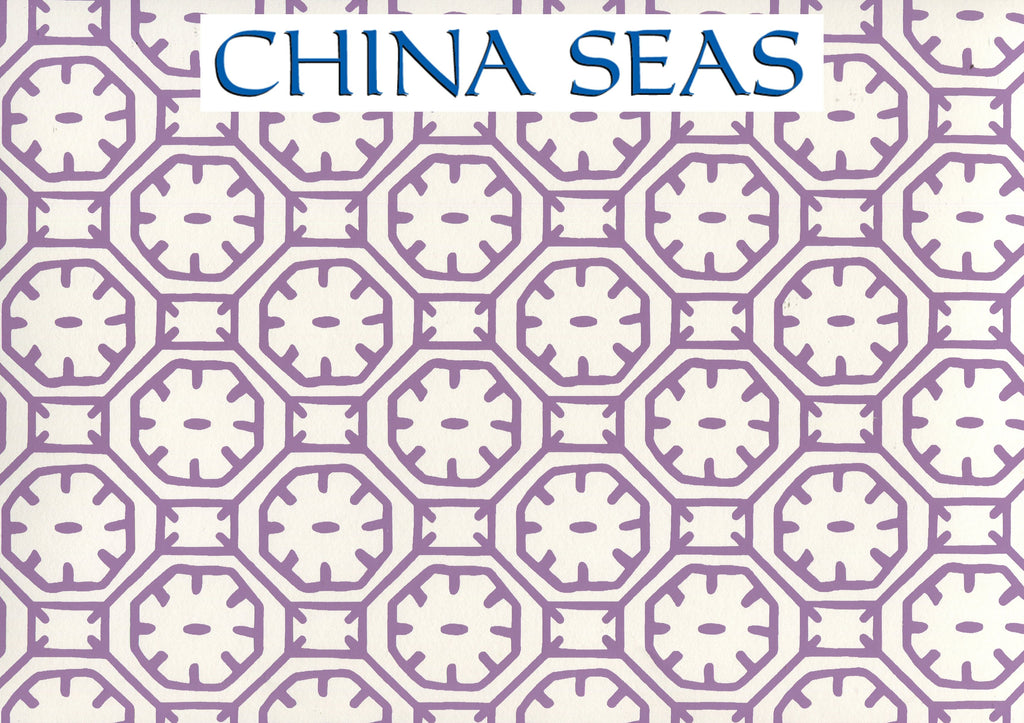 Ceylon Batik Orange on Almost White Screen Printed Wallpaper | China Seas