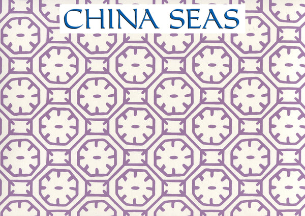 Ceylon Batik Orange on Almost White Screen Printed Wallpaper | China Seas