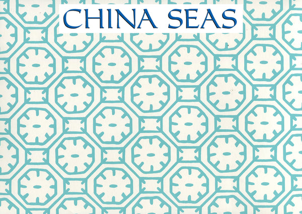 Ceylon Batik Red on Almost White Screen Printed Wallpaper | China Seas