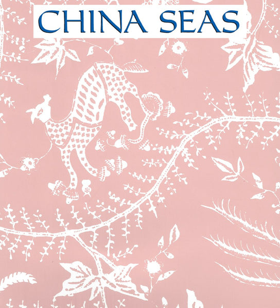 Cirebon Reverse Old Pink on White Screen Printed Wallpaper | China Seas