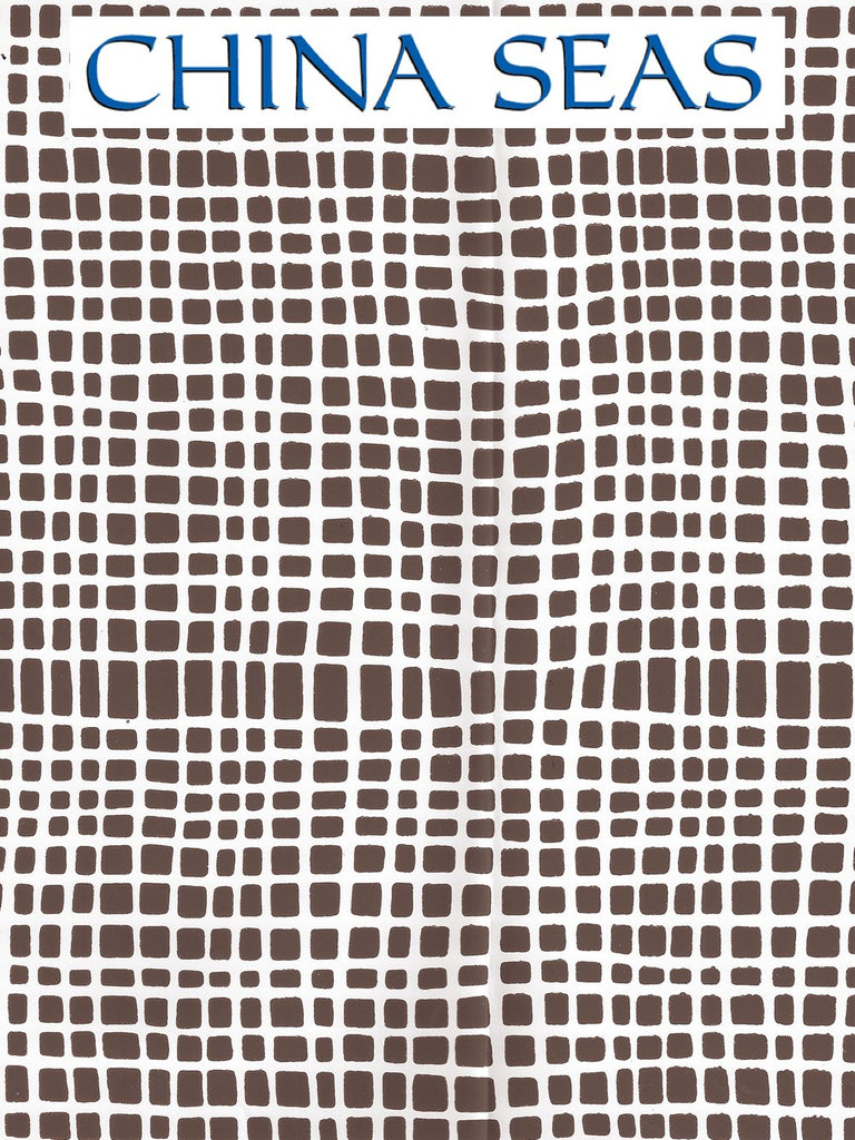 Criss Cross Brown on White Vinyl Screen Printed Wallpaper | China Seas