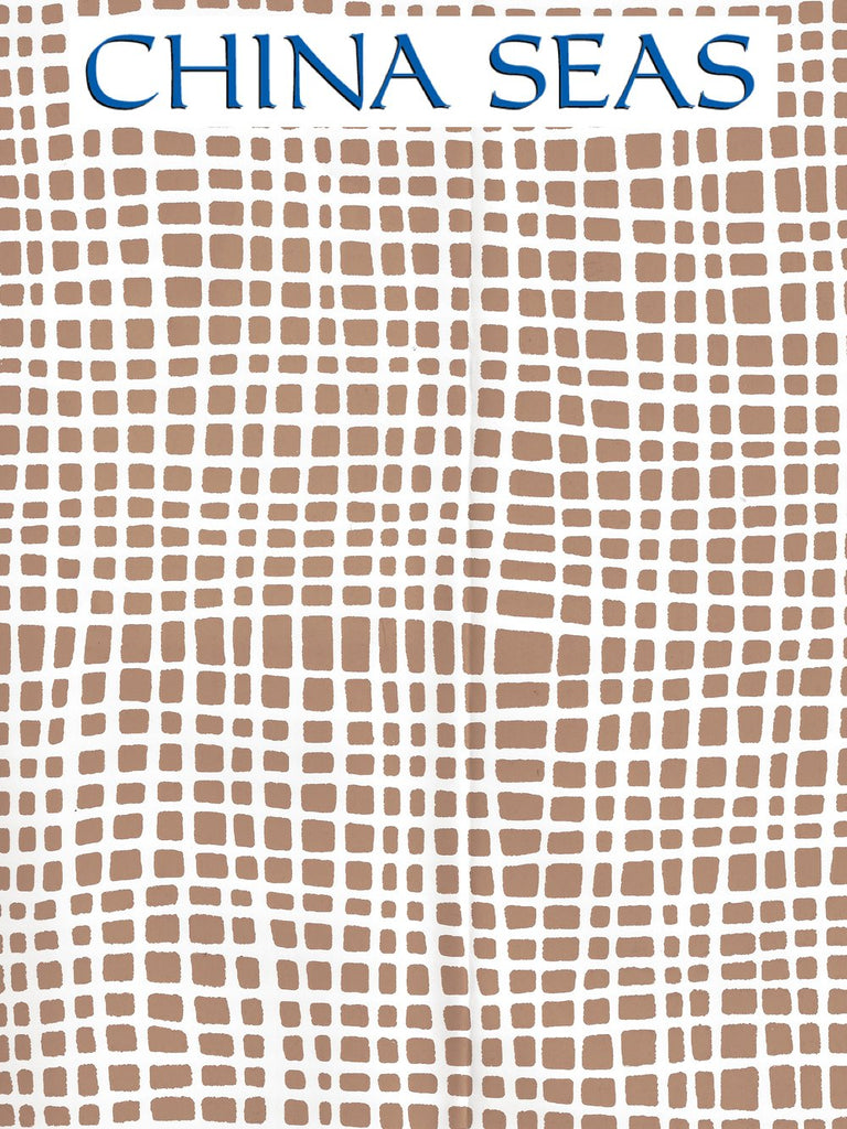 Criss Cross Camel II on White Vinyl Screen Printed Wallpaper | China Seas