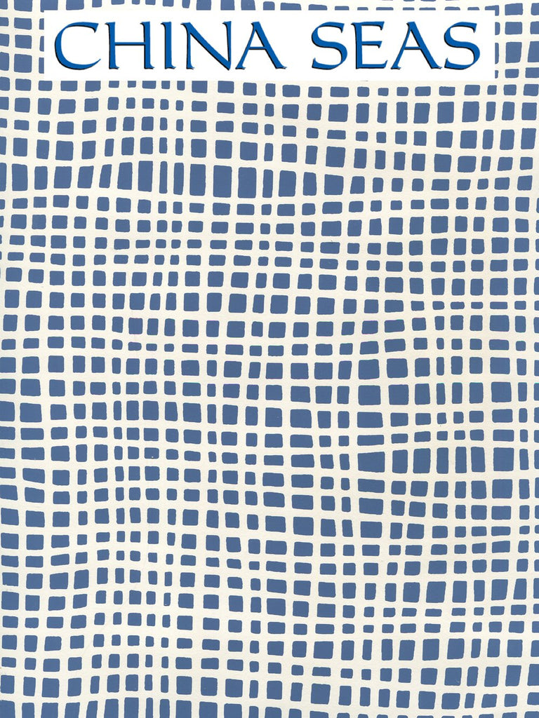 Criss Cross Navy on Almost White Screen Printed Wallpaper | China Seas