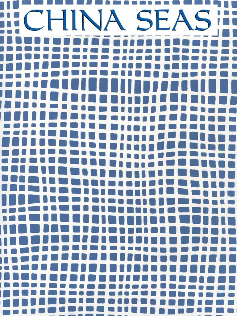 Criss Cross Navy on White Screen Printed Wallpaper | China Seas
