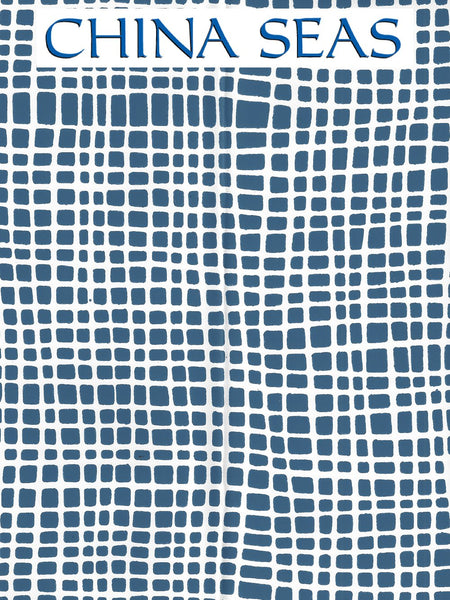 Criss Cross Navy on White Vinyl Screen Printed Wallpaper | China Seas