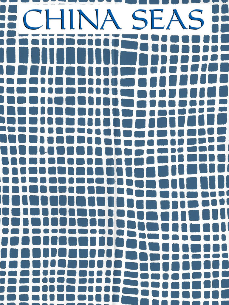 Criss Cross Navy on White Vinyl Screen Printed Wallpaper | China Seas