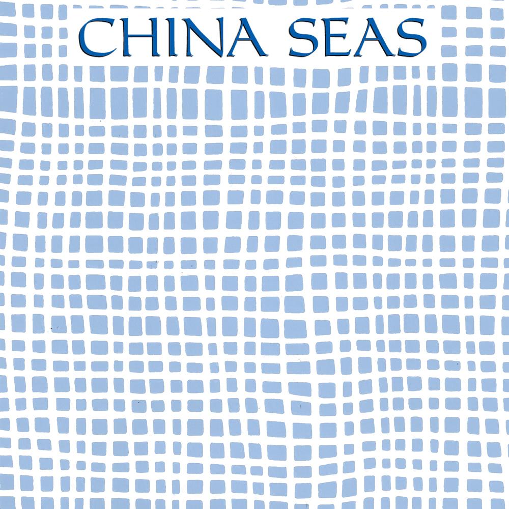 Criss Cross Slate Blue on Almost White Screen Printed Wallpaper | China Seas