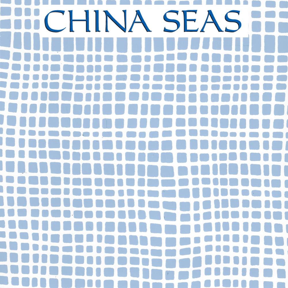 Criss Cross Slate Blue on White Vinyl Screen Printed Wallpaper | China Seas