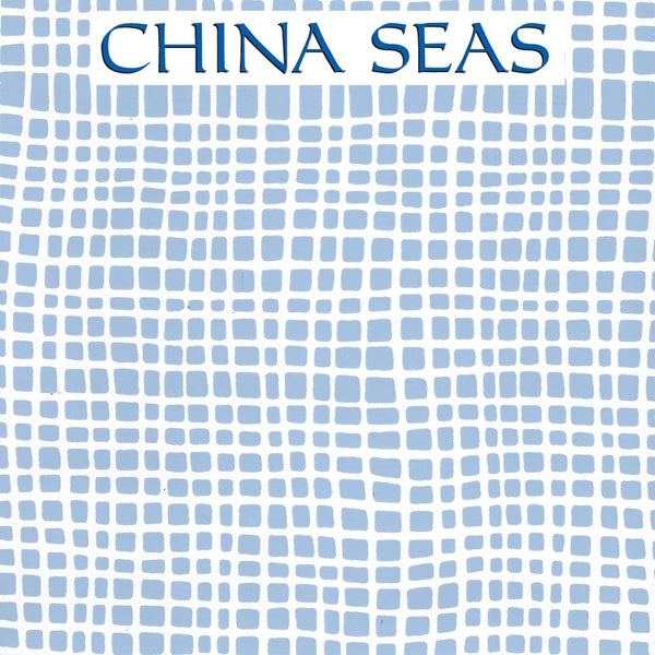Criss Cross Slate Blue on White Vinyl Screen Printed Wallpaper | China Seas