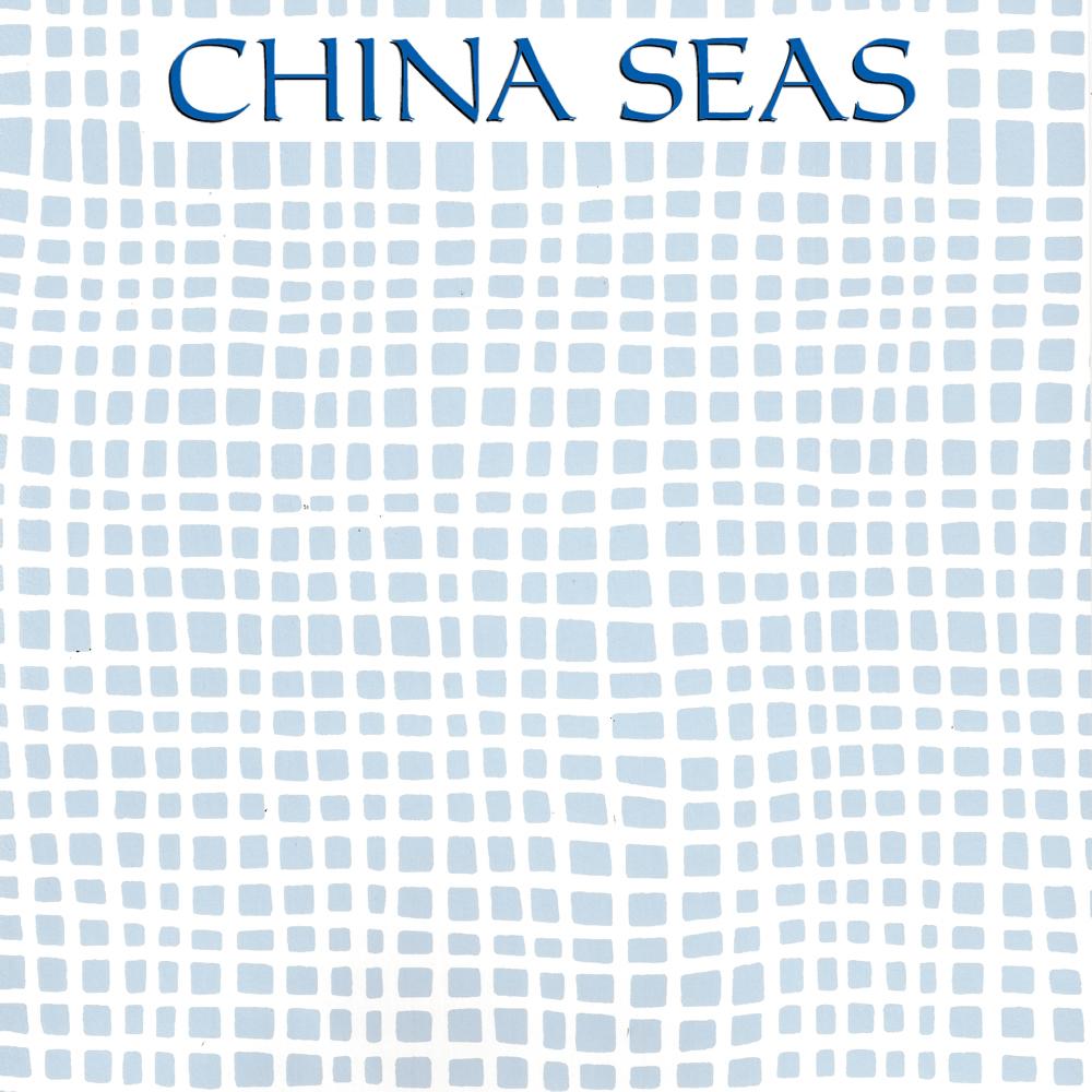 Criss Cross Swiss Blue on Almost White Screen Printed Wallpaper | China Seas