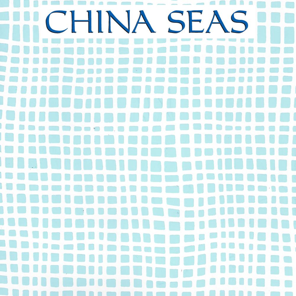 Criss Cross Turquoise on White Vinyl Screen Printed Wallpaper | China Seas