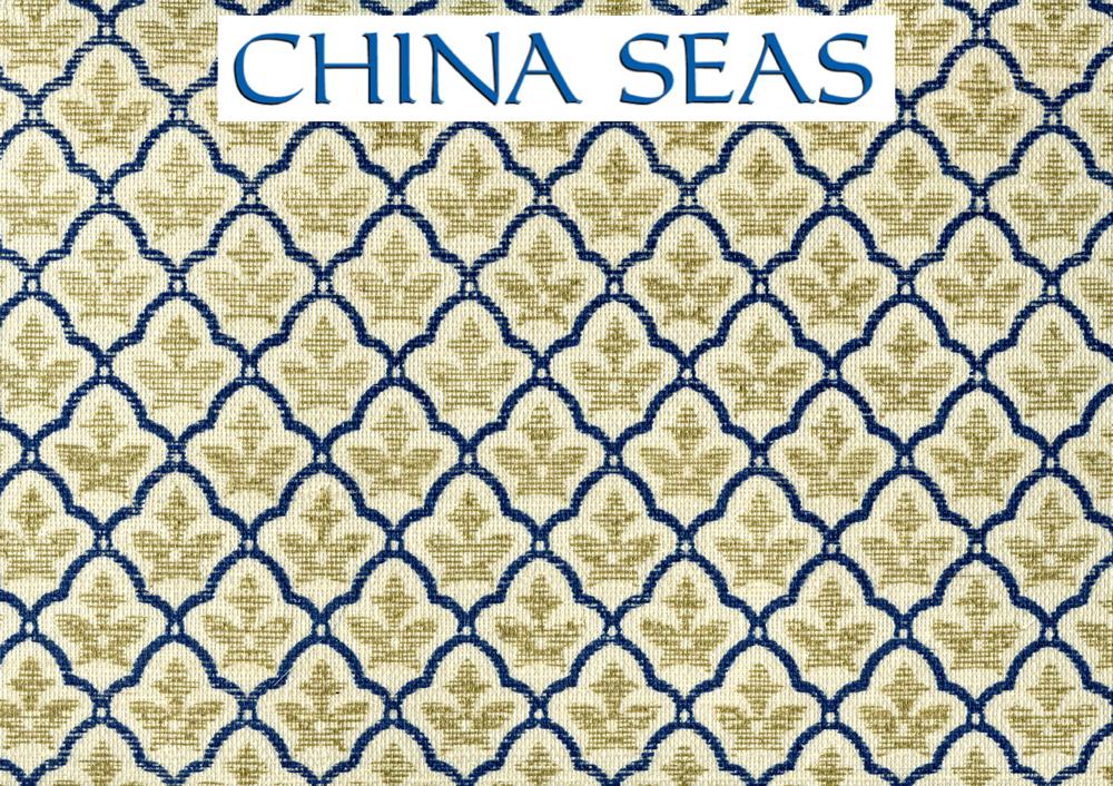 Cumberland One Color on Silver Grasscloth Navy on Silver Screen Printed Wallpaper | China Seas