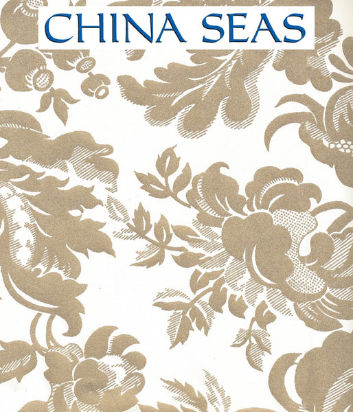 Des Gardes Gold Metallic on Off White Screen Printed Wallpaper | China Seas