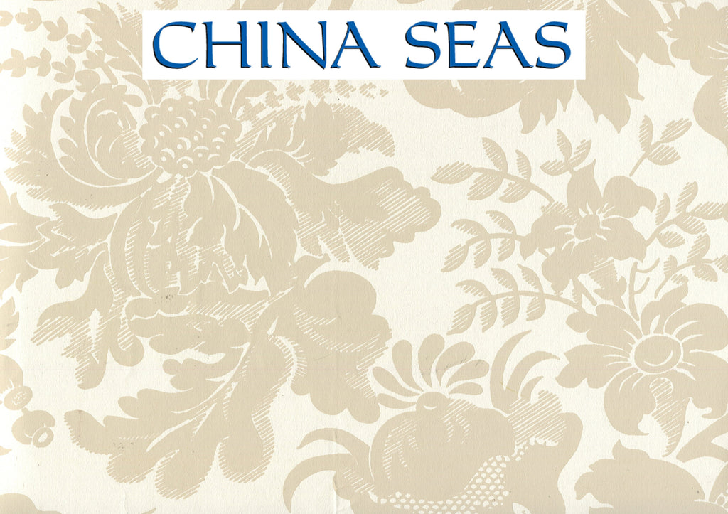 Des Gardes Pumice on Off White Screen Printed Wallpaper | China Seas