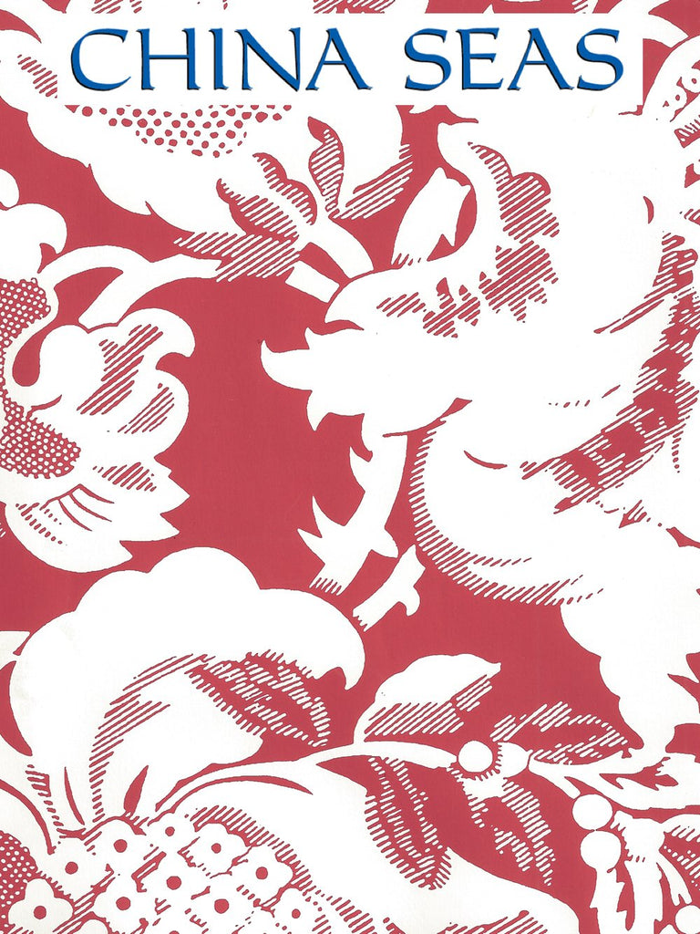 Des Gardes Reverse Burgundy Off White Screen Printed Wallpaper | China Seas