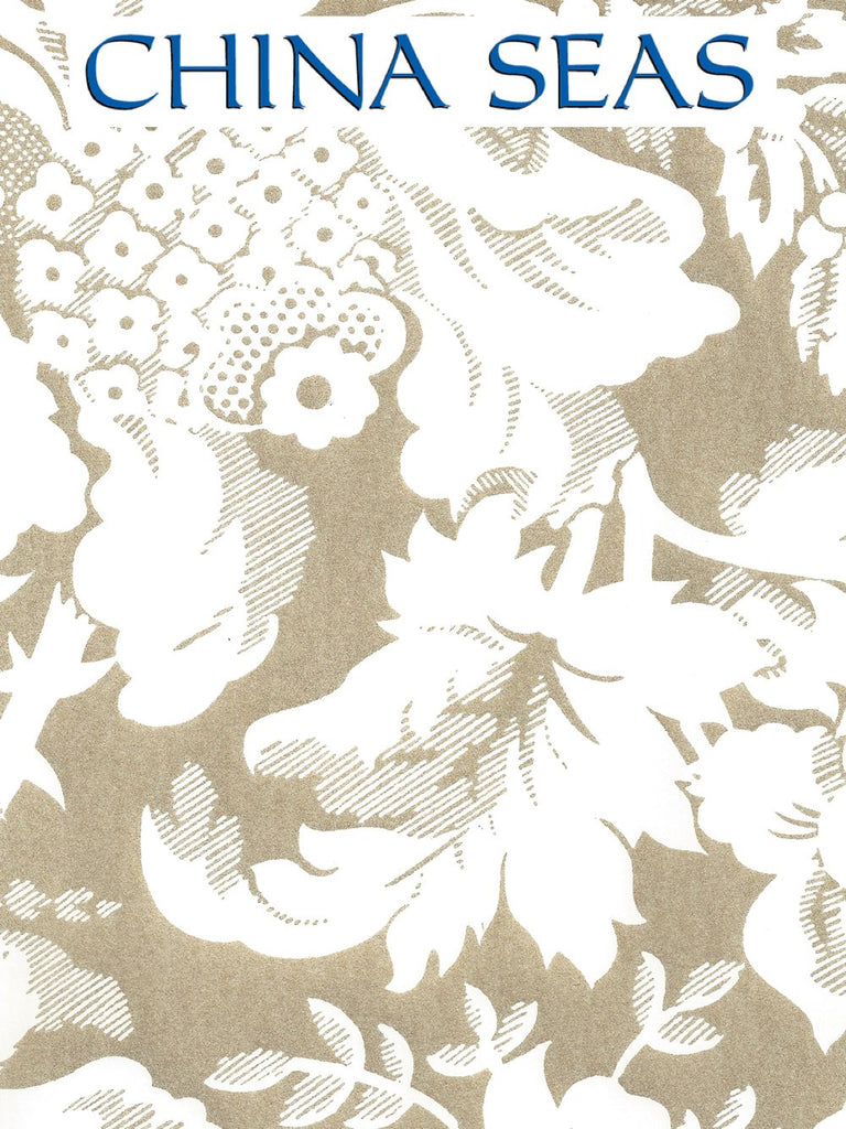 Des Gardes Reverse Gold Metallic Off White Screen Printed Wallpaper | China Seas