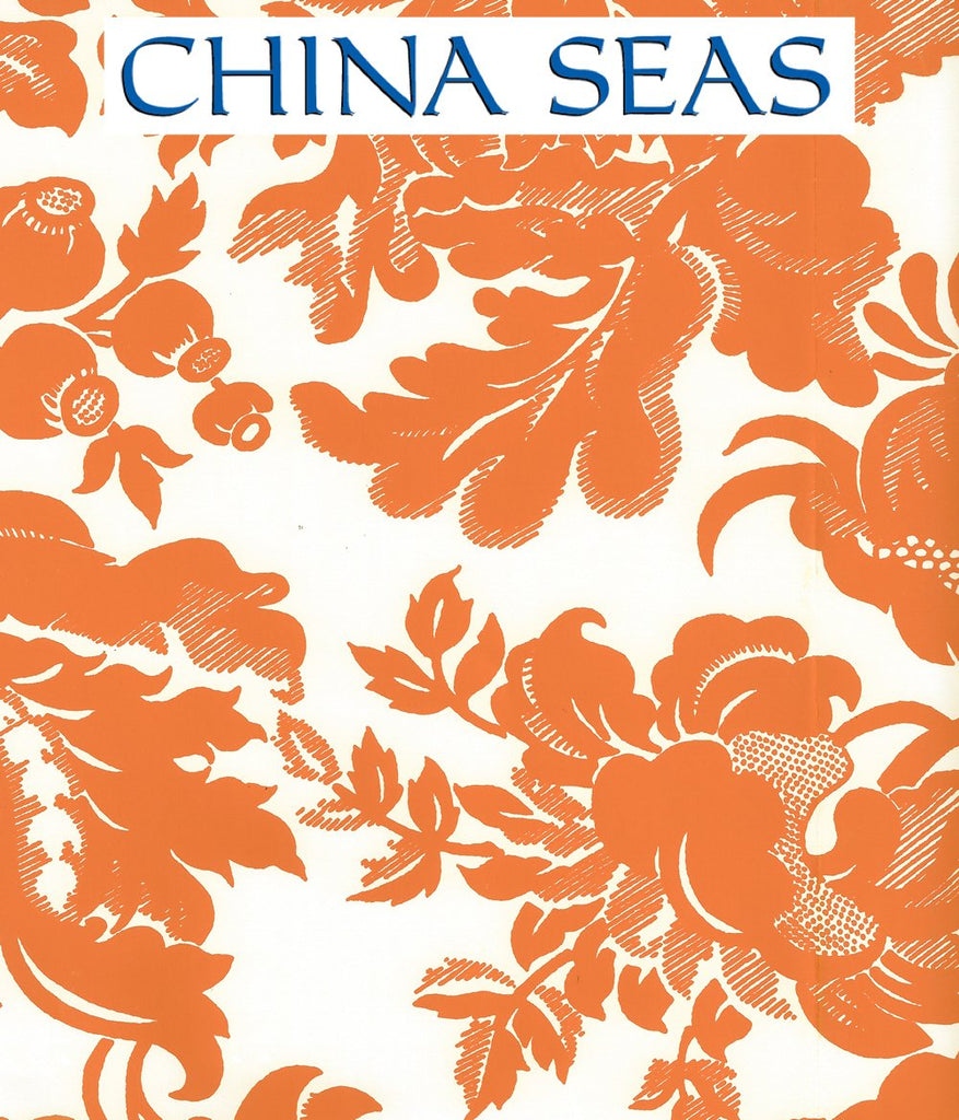Des Gardes Terracotta on Off White Screen Printed Wallpaper | China Seas