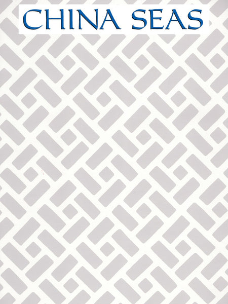 Edo Gray on White Screen Printed Wallpaper | China Seas