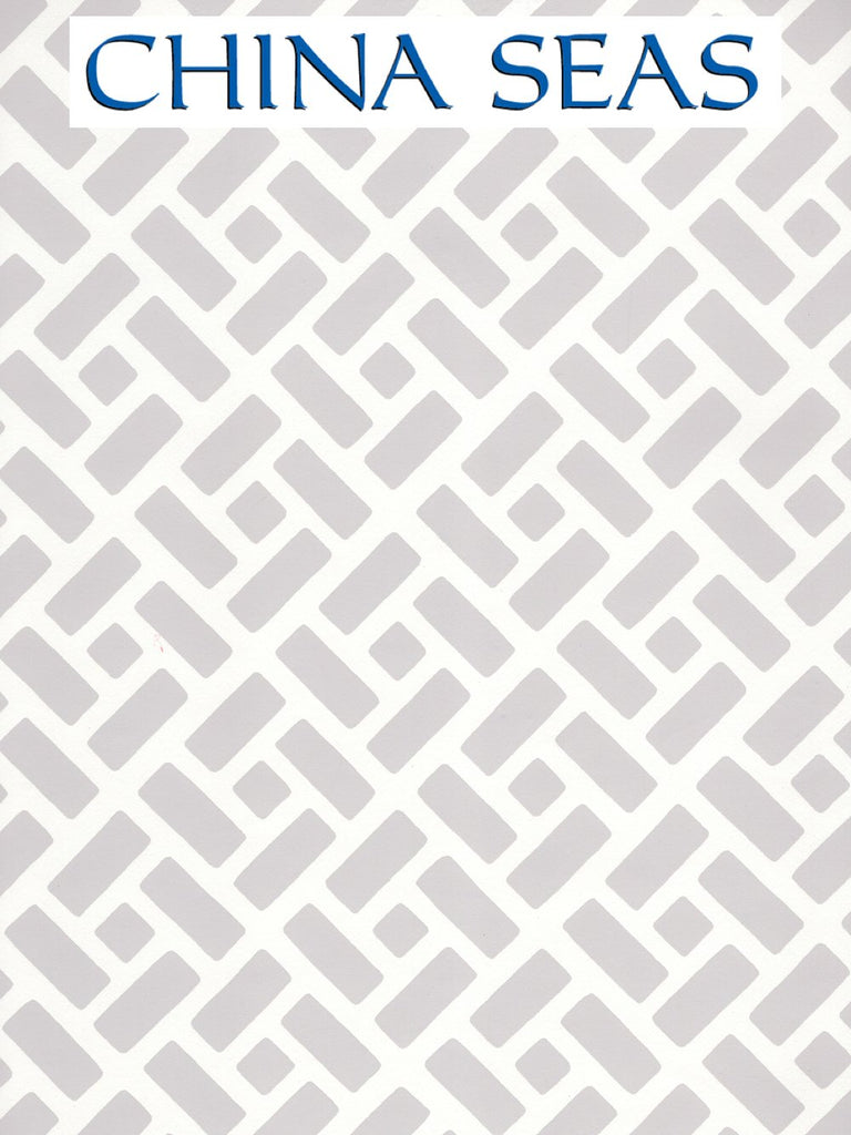 Edo Gray on White Screen Printed Wallpaper | China Seas